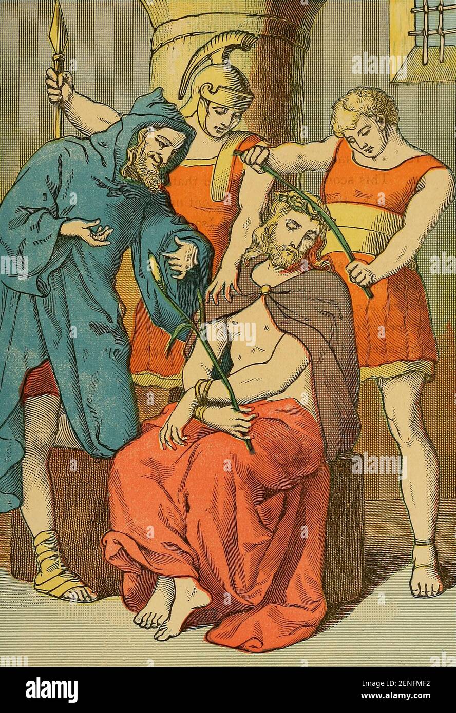 Troisième mystère de la Sorrowful couronnant de Jésus avec des Thorns de ' la bibliothèque catholique picturale ' contenant sept volumes en un : l'histoire de la Sainte Vierge -- la colombe du tabernacle -- l'histoire catholique -- l'apparition de la Sainte Vierge -- UN index chronologique -- Lettres pastorales de la troisième plénière. Council -- UN chapelet de versets -- hymnes catholiques publiés à New York par Murphy & McCarthy en 1887 Banque D'Images
