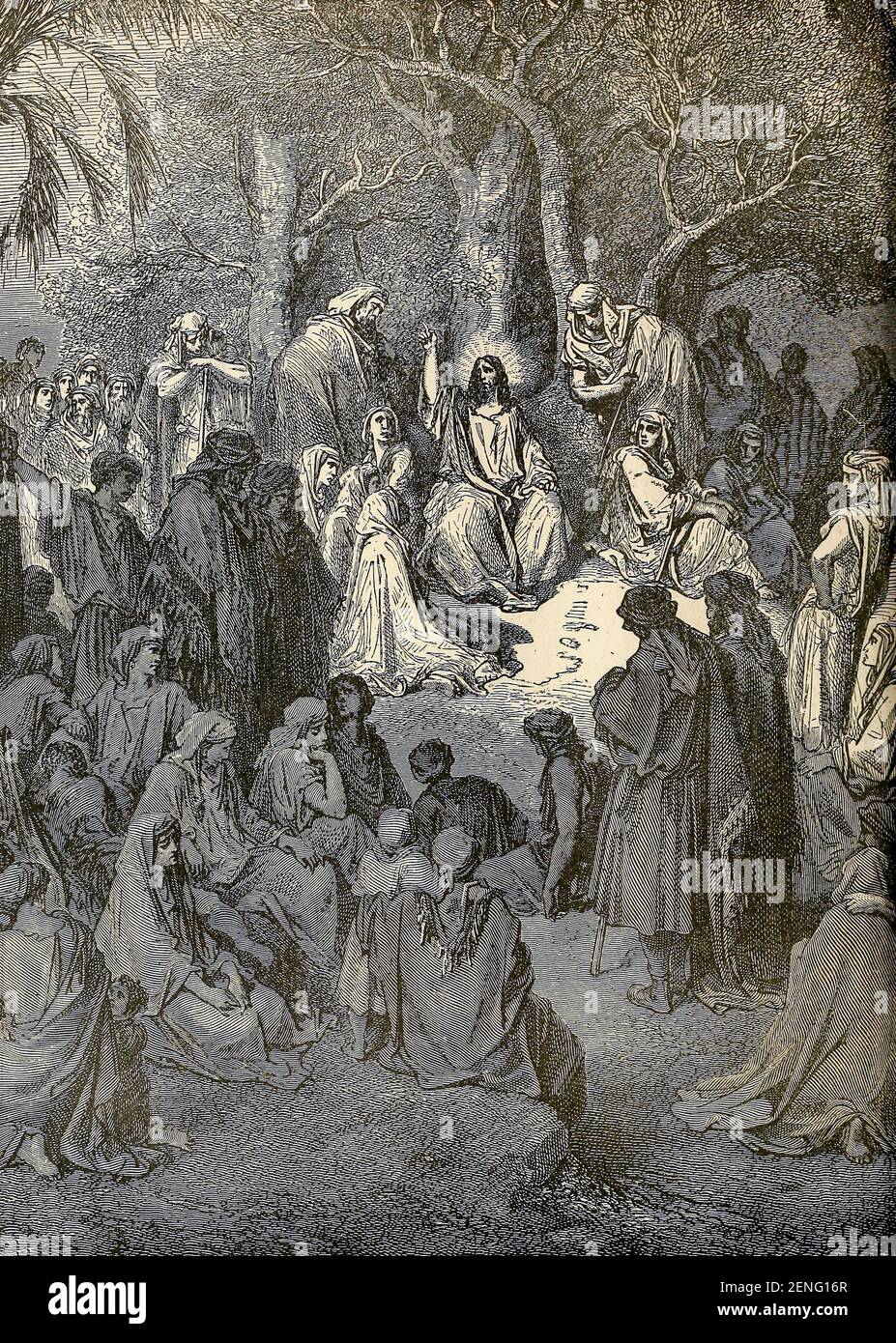 Sermon sur le Mont de la ' la bibliothèque catholique picturale ' contenant sept volumes en un : l'histoire de la Sainte Vierge -- la colombe du tabernacle -- l'histoire catholique -- l'apparition de la Sainte Vierge -- UN index chronologique -- les lettres pastorales de la troisième plénière. Council -- UN chapelet de versets -- hymnes catholiques publiés à New York par Murphy & McCarthy en 1887 Banque D'Images