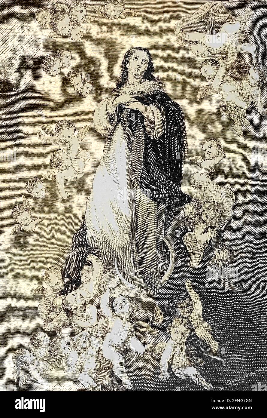 Immaculée conception de la ' la bibliothèque catholique picturale ' contenant sept volumes en un : l'histoire de la Sainte Vierge -- la colombe du tabernacle -- l'histoire catholique -- l'apparition de la Sainte Vierge -- UN index chronologique -- les lettres pastorales de la troisième plénière. Council -- UN chapelet de versets -- hymnes catholiques publiés à New York par Murphy & McCarthy en 1887 Banque D'Images