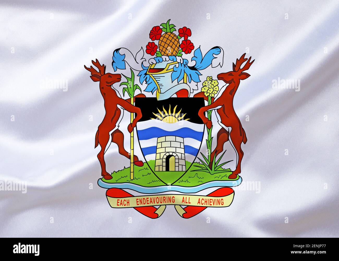 DAS Wappen von Barbuda, Karibik, Kleine Antillen, Banque D'Images