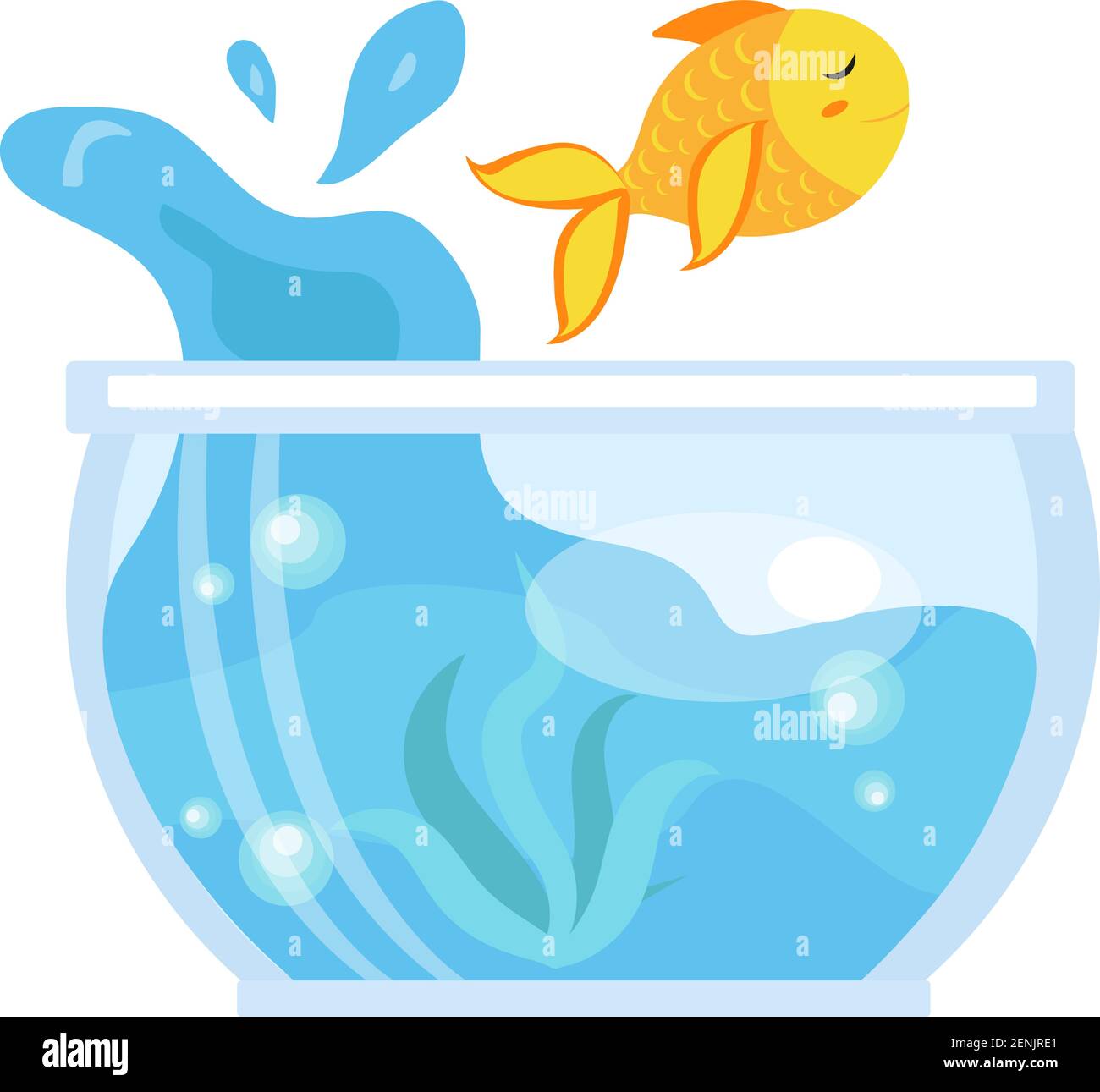 Poisson doré dans l'icône de l'aquarium. Illustration vectorielle Illustration de Vecteur