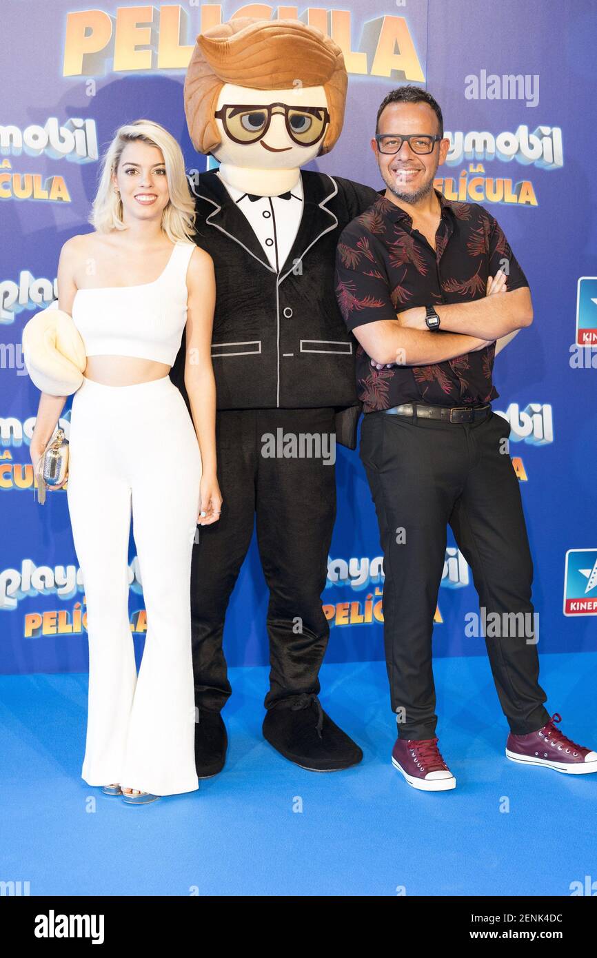 La chanteuse Nerea Rodriguez (l) et Angel Llacer assistent à Photocall avant la présentation de 'Playmobil la Pelicula' à Madrid. 28 juillet 2019. (Photo de Francis González/Alter photos/Sipa USA) Banque D'Images