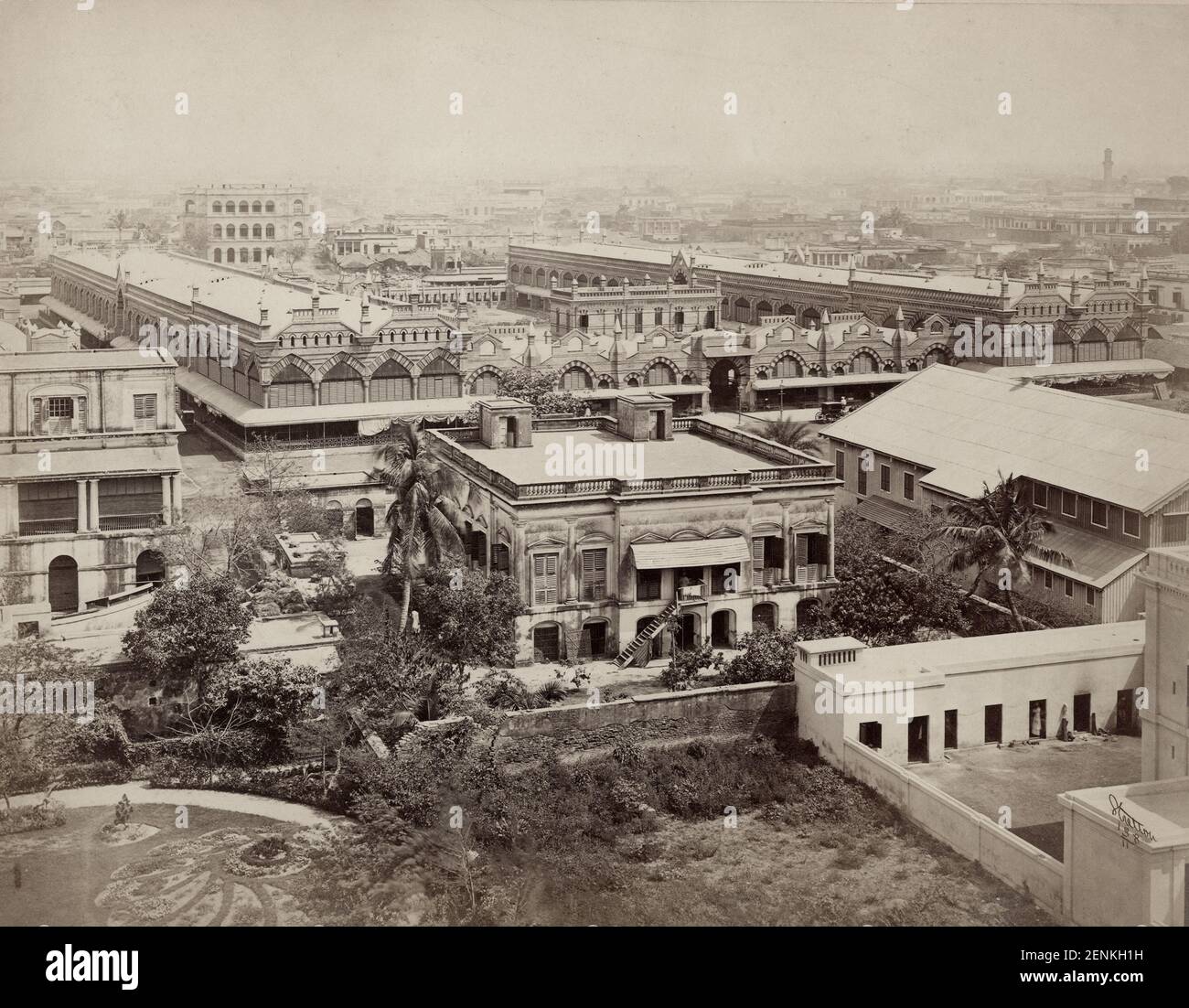 Photo du XIXe siècle : vue de Calcutta, Kolkata, Inde. Banque D'Images