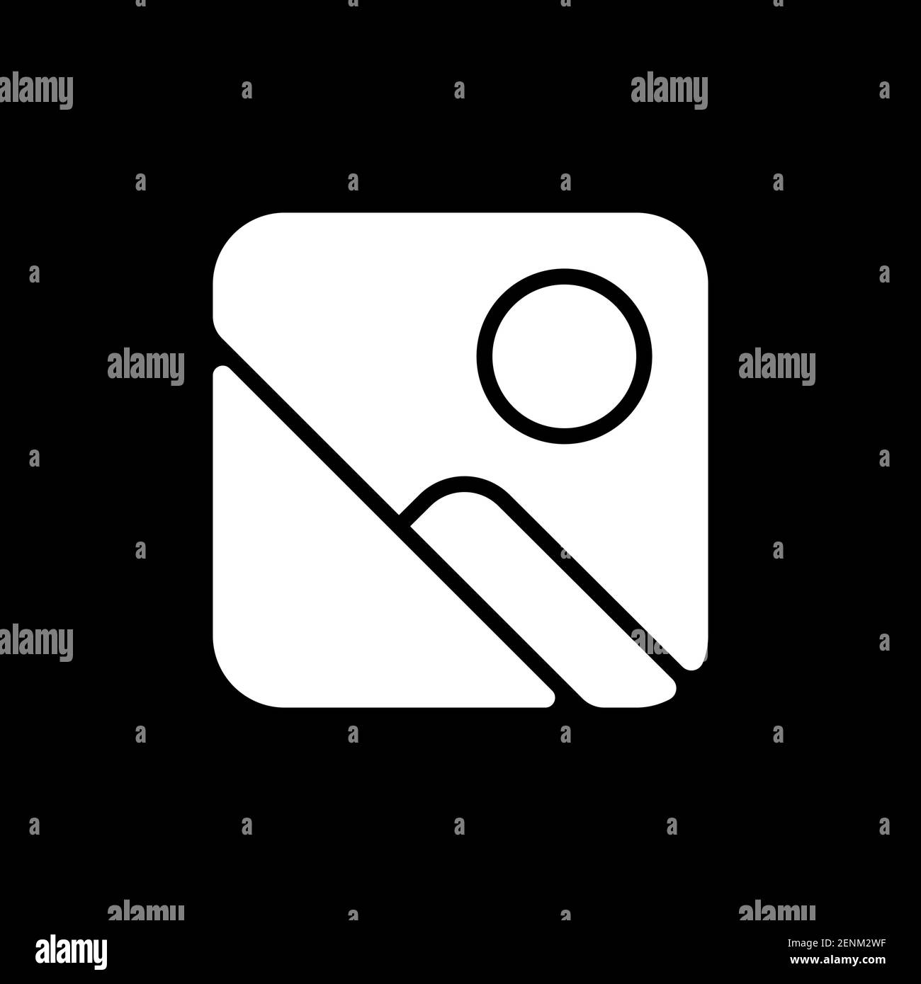 Icône de glyphe de l'application de la galerie de photos en mode sombre Illustration de Vecteur