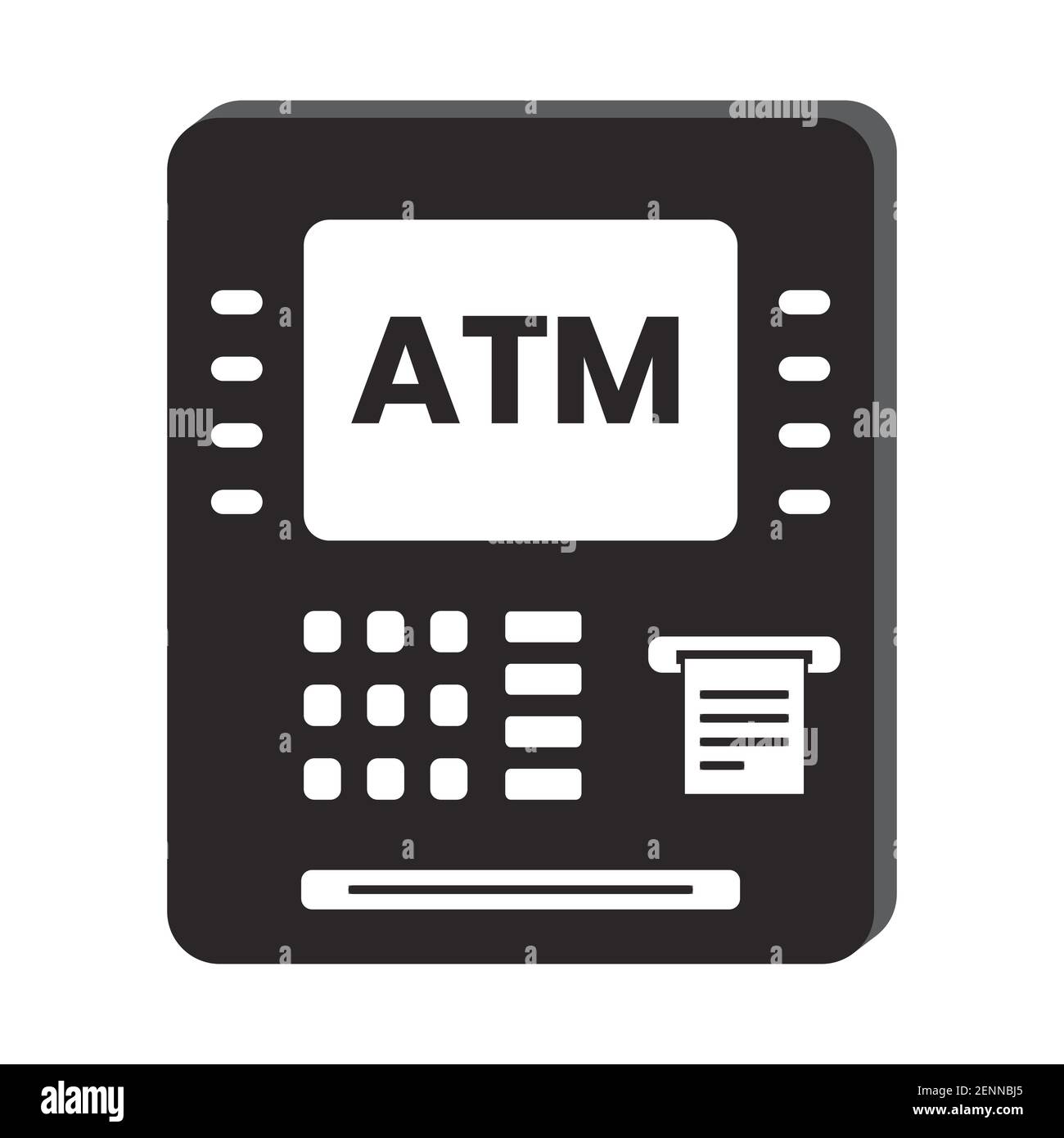 Icône de vecteur plat ATM (Automated Teller machine) pour les applications ou sites web Illustration de Vecteur