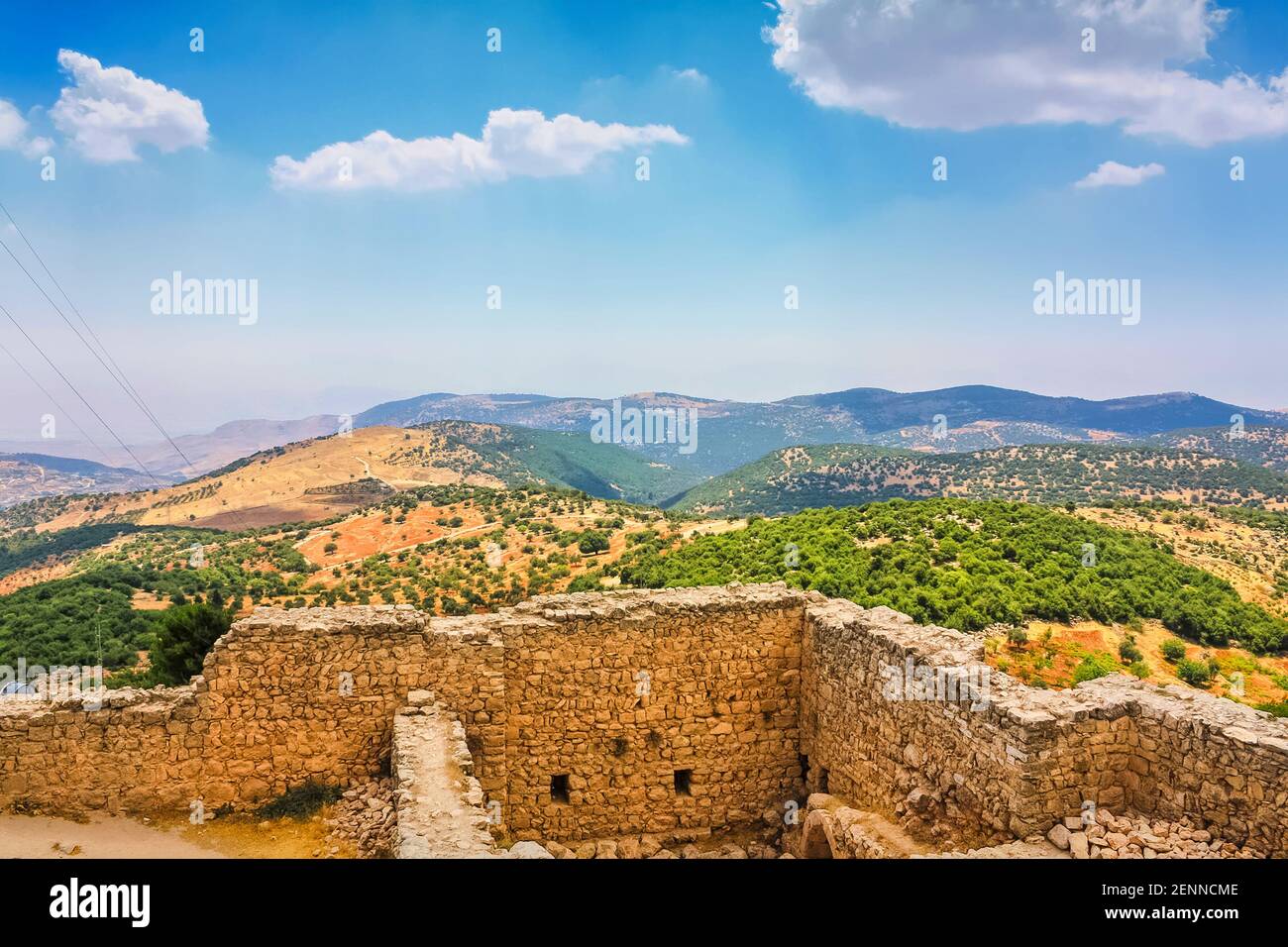 Ancienne cité gréco-romaine de Gadara près de Umm Qays, Jordanie, elle faisait partie de la ligue des villes de Decapolis. Banque D'Images