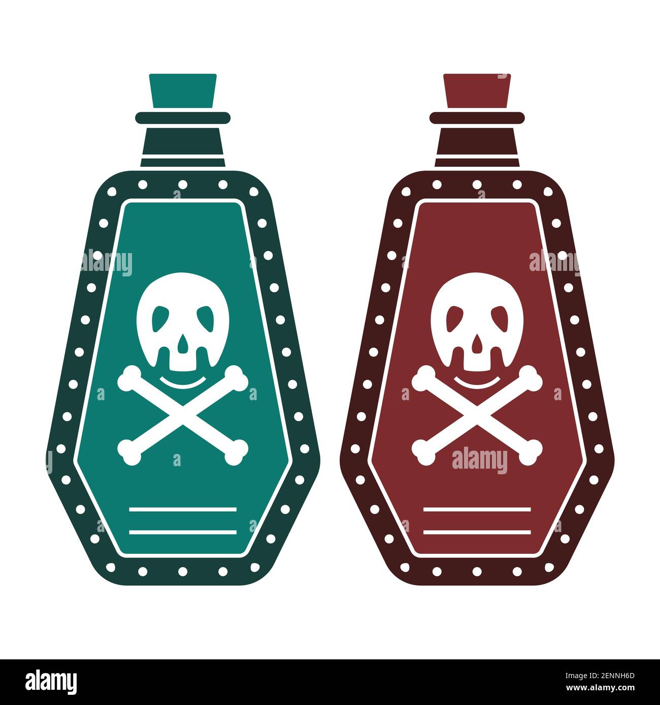 Flacon de poison de couleur plate Icon ou produits chimiques toxiques avec crossos pour les applications ou les sites web Illustration de Vecteur