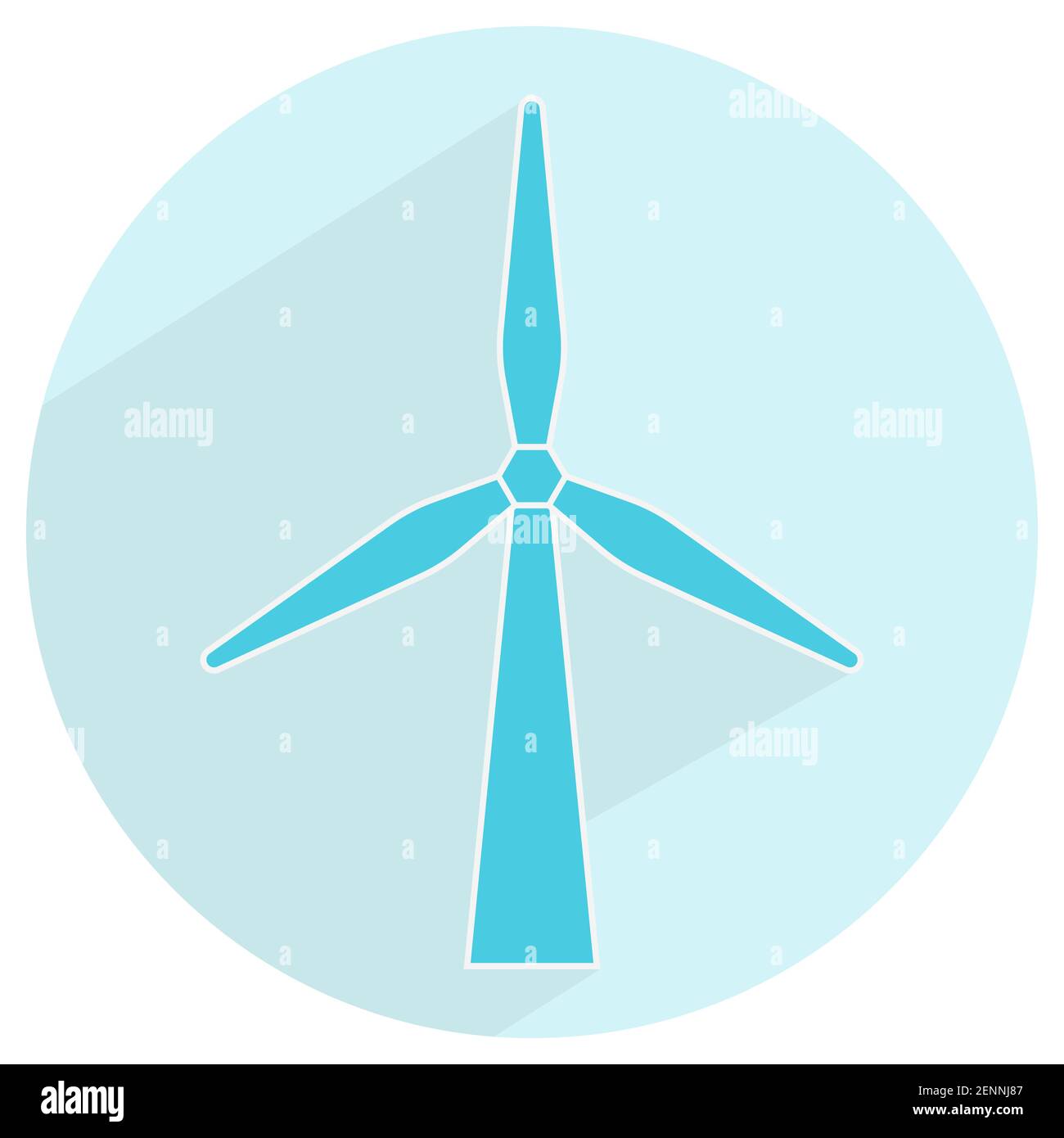 Icône plate une éolienne sur un fond rond pour applications ou site web Illustration de Vecteur