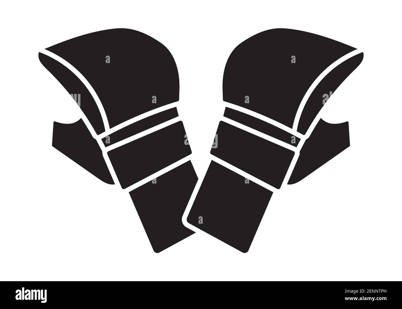 deux gants d'arts martiaux mixtes plat pour applications ou site web Illustration de Vecteur