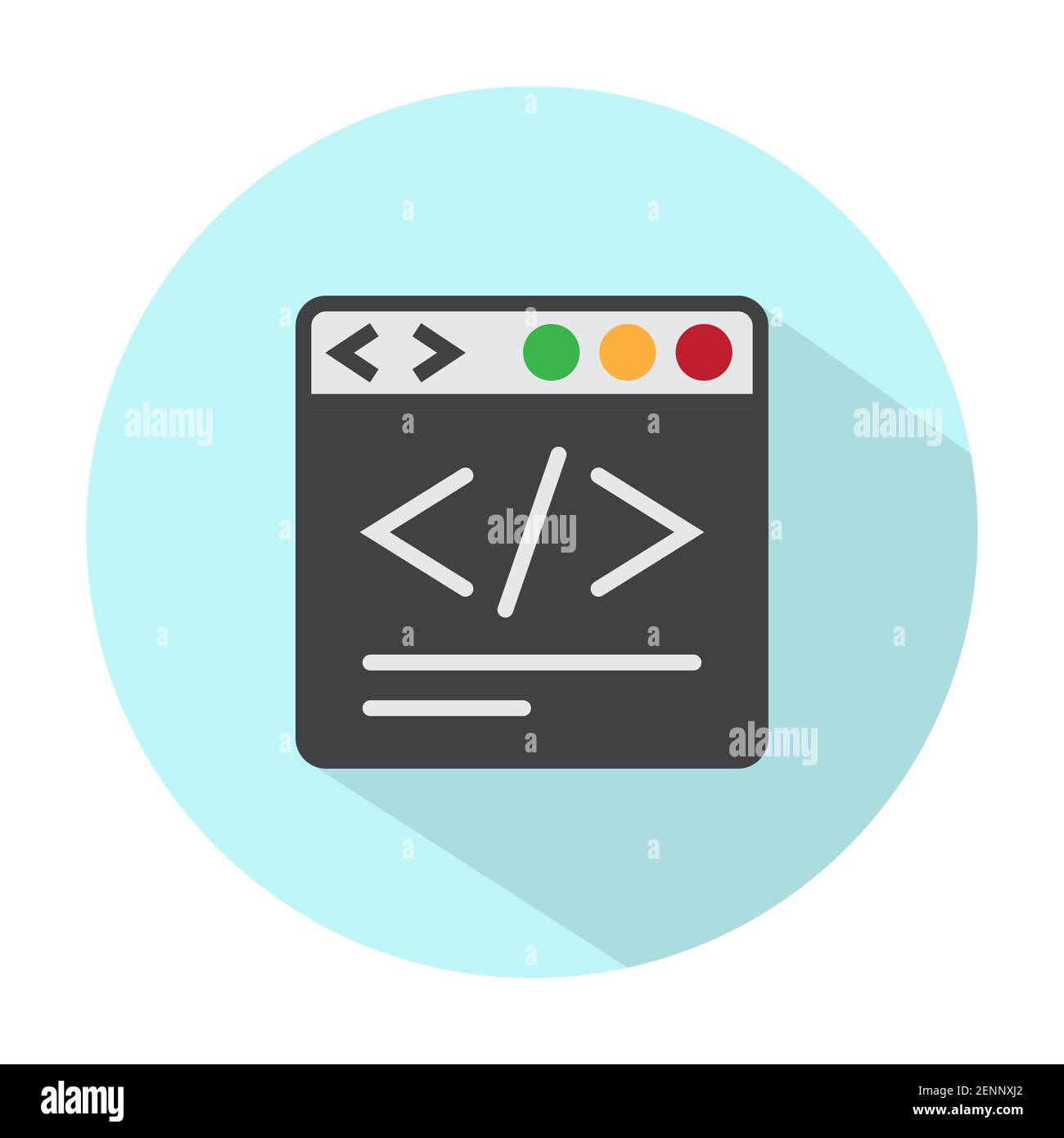 Développement de site Web codage / HTML codage couleur plate icône pour applications ou web Illustration de Vecteur