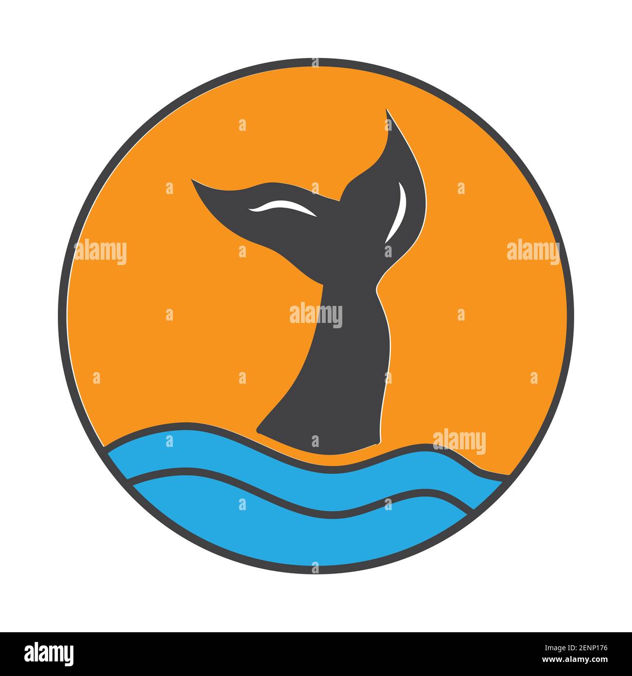 Icône de couleur plate de queue de baleine / queue de sirène pour applications ou site web Illustration de Vecteur