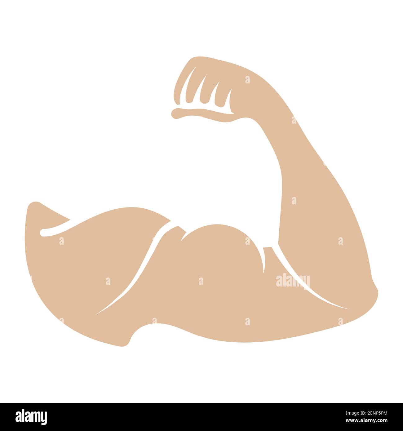 la force musculaire du bras humain ou biceps brachii vecteur plat icône de couleur Illustration de Vecteur
