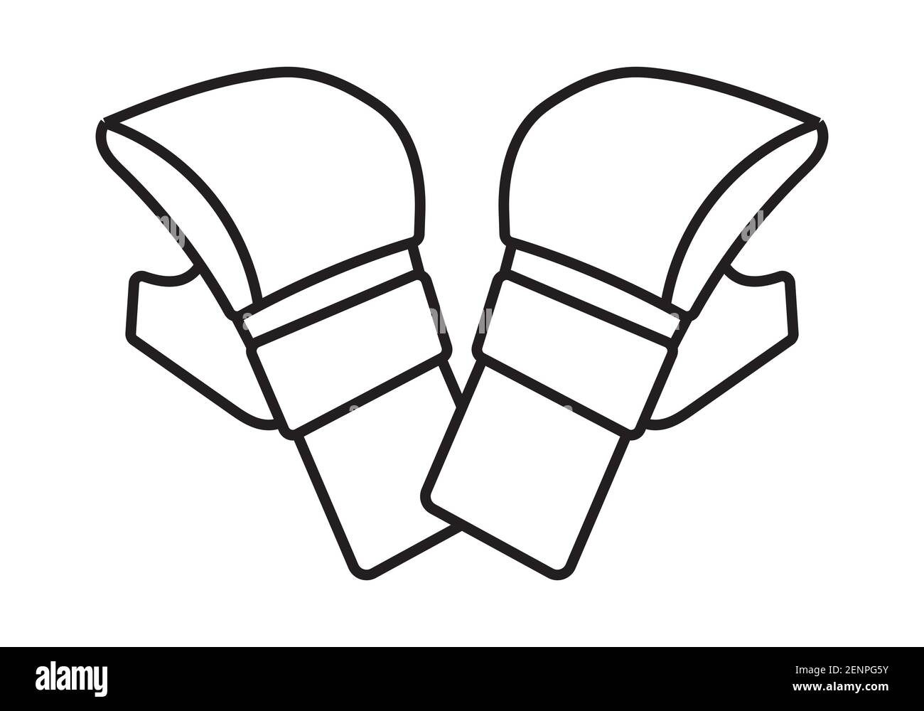 deux dessins de la gamme de gants d'arts martiaux mixtes pour applications ou site web Illustration de Vecteur