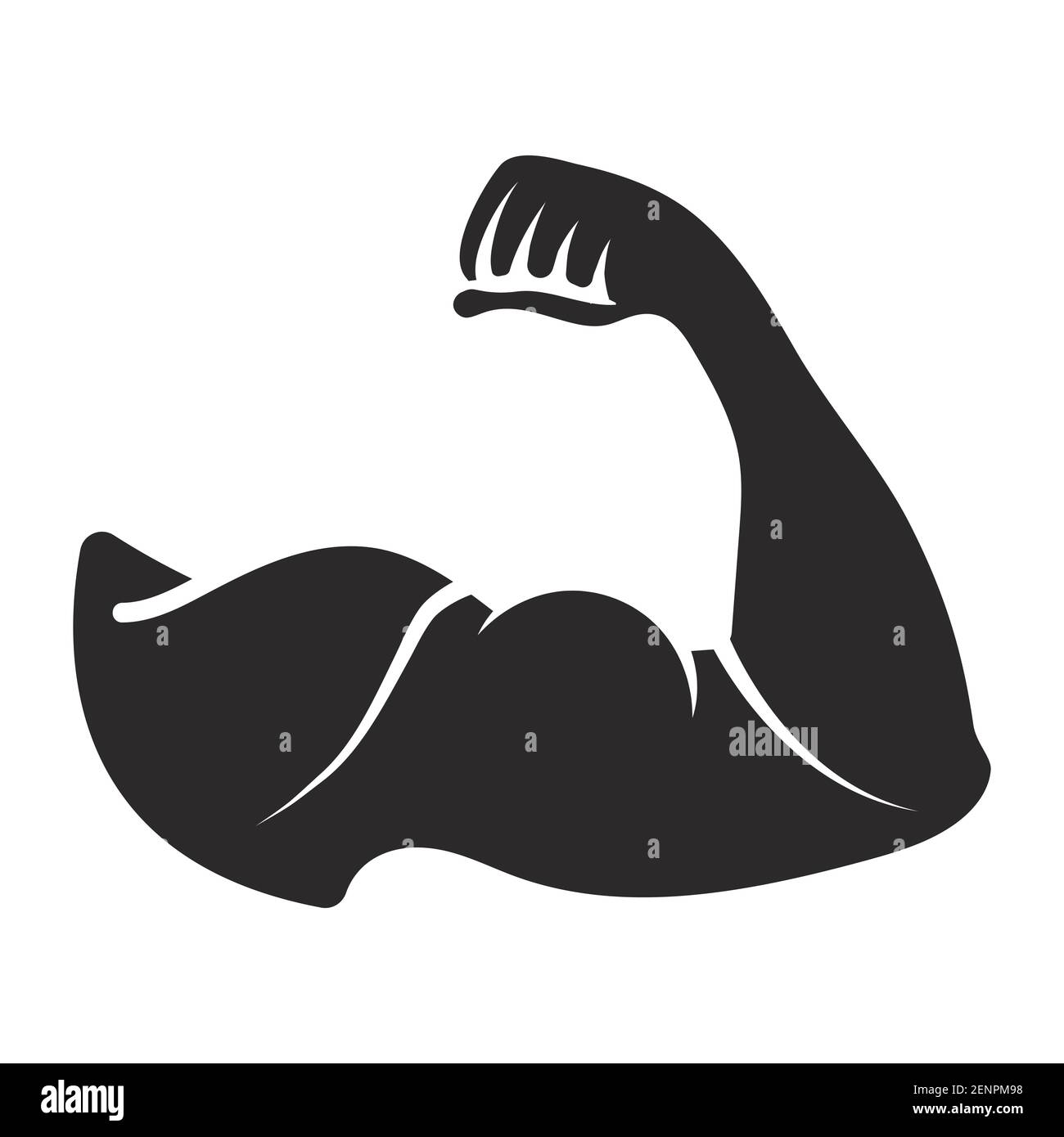 la force musculaire du bras humain ou biceps brachii vecteur plat icône Illustration de Vecteur