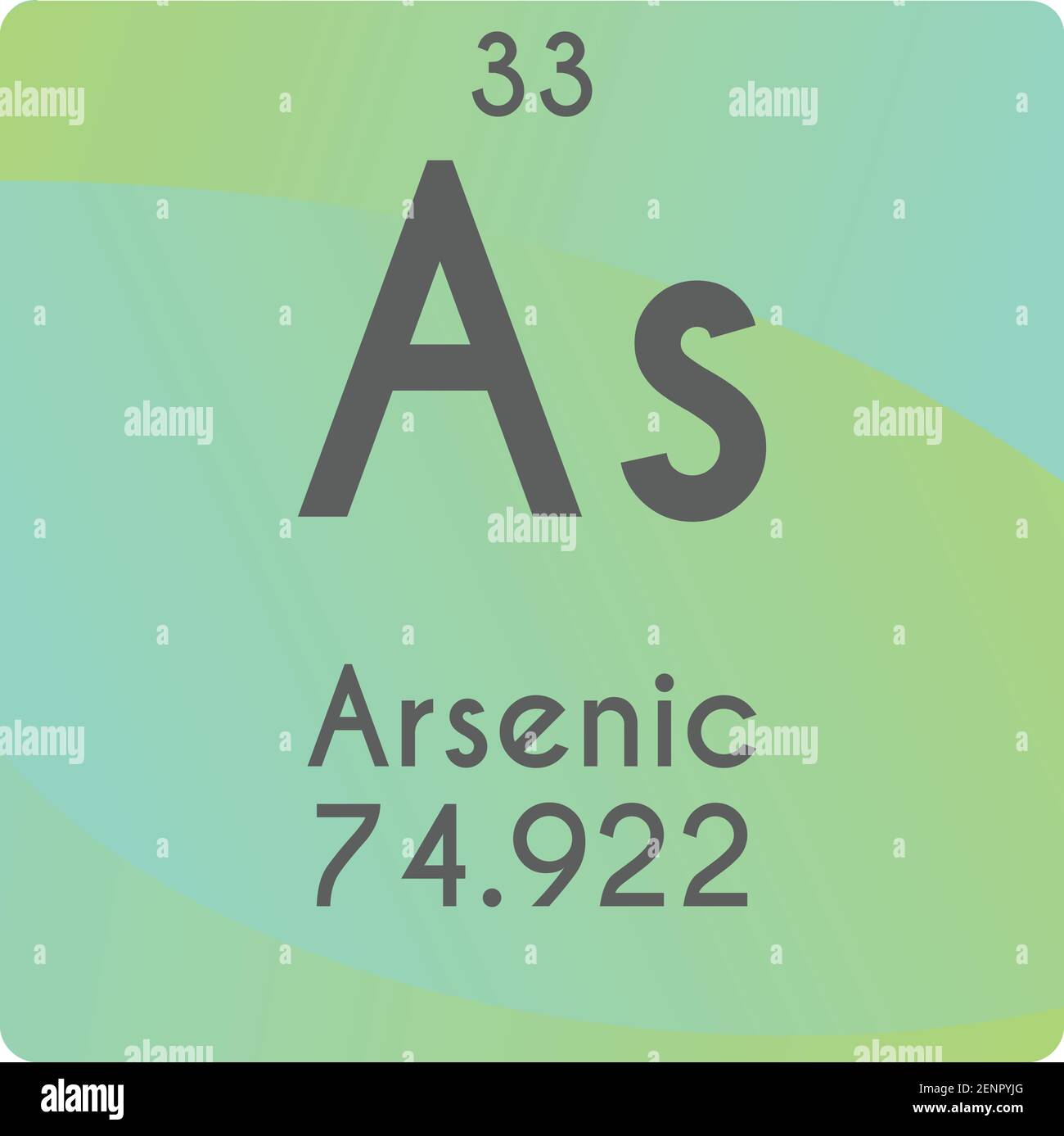 Comme diagramme d'illustration de vecteur d'élément chimique métalloïde d'arsenic, avec nombre atomique et masse. Conception plate à gradient simple pour l'enseignement, le laboratoire Illustration de Vecteur