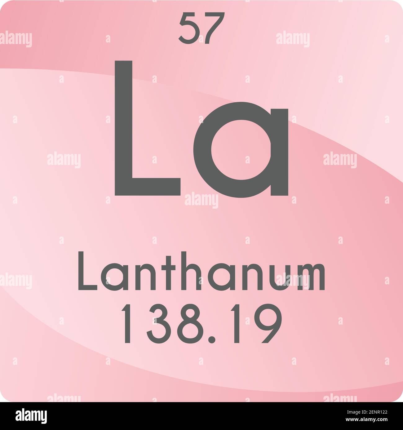 La lanthanum lanthanide diagramme d'illustration de vecteur d'élément chimique, avec numéro atomique et masse. Conception plate à gradient simple pour l'enseignement, le laboratoire, Illustration de Vecteur