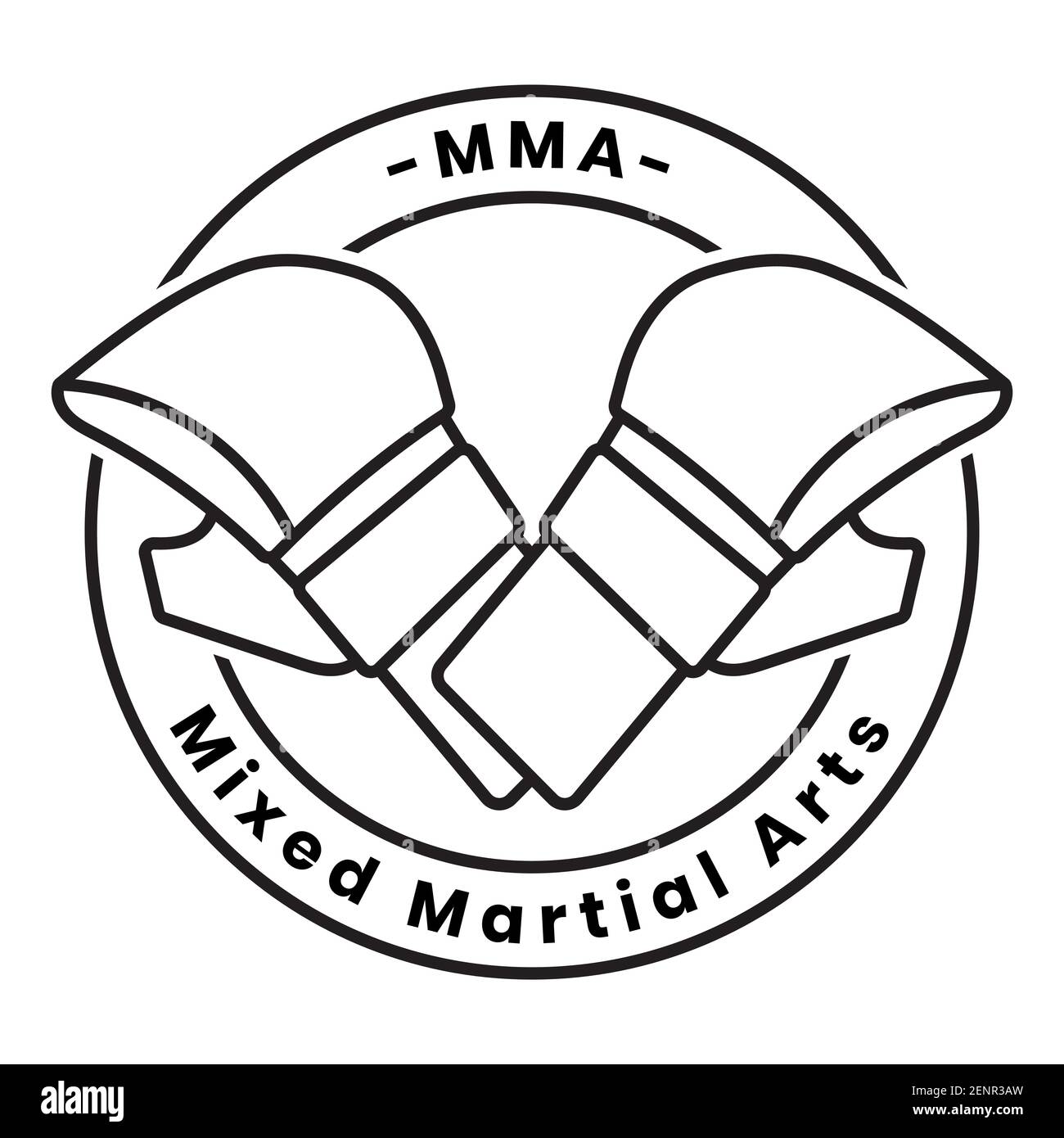 Logo vectoriel d'arts martiaux mixtes ou d'art de ligne MMA pour applications ou site web Illustration de Vecteur