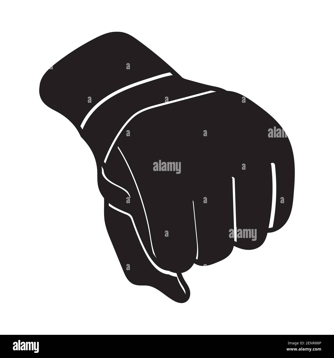 Main Blow ou Mixed Martial Arts icône plate pour les applications ou site web Illustration de Vecteur