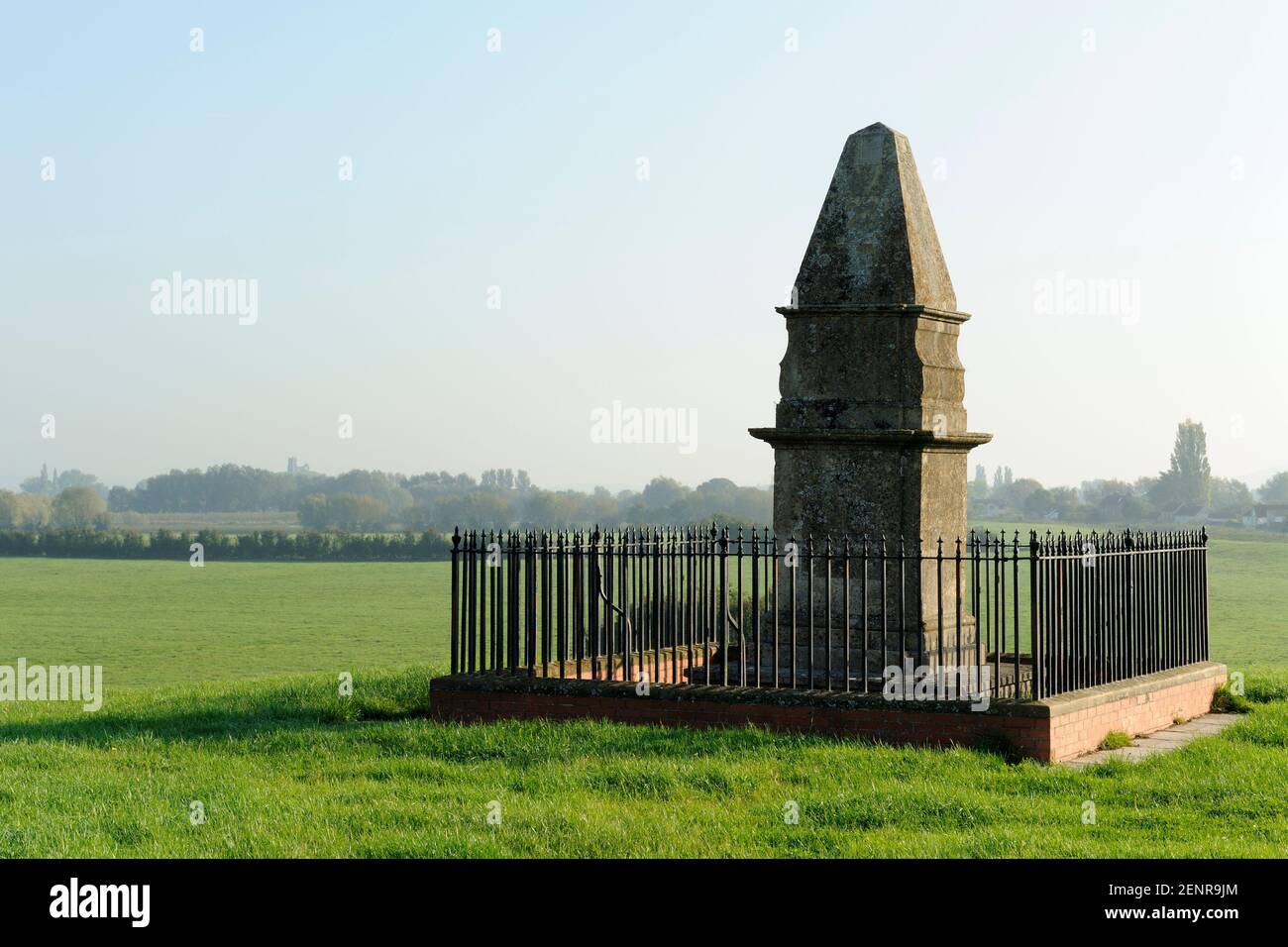 Le roi Alfred's Monument à Athelney, près de Burrowbridge, Somerset, Royaume-Uni. Banque D'Images