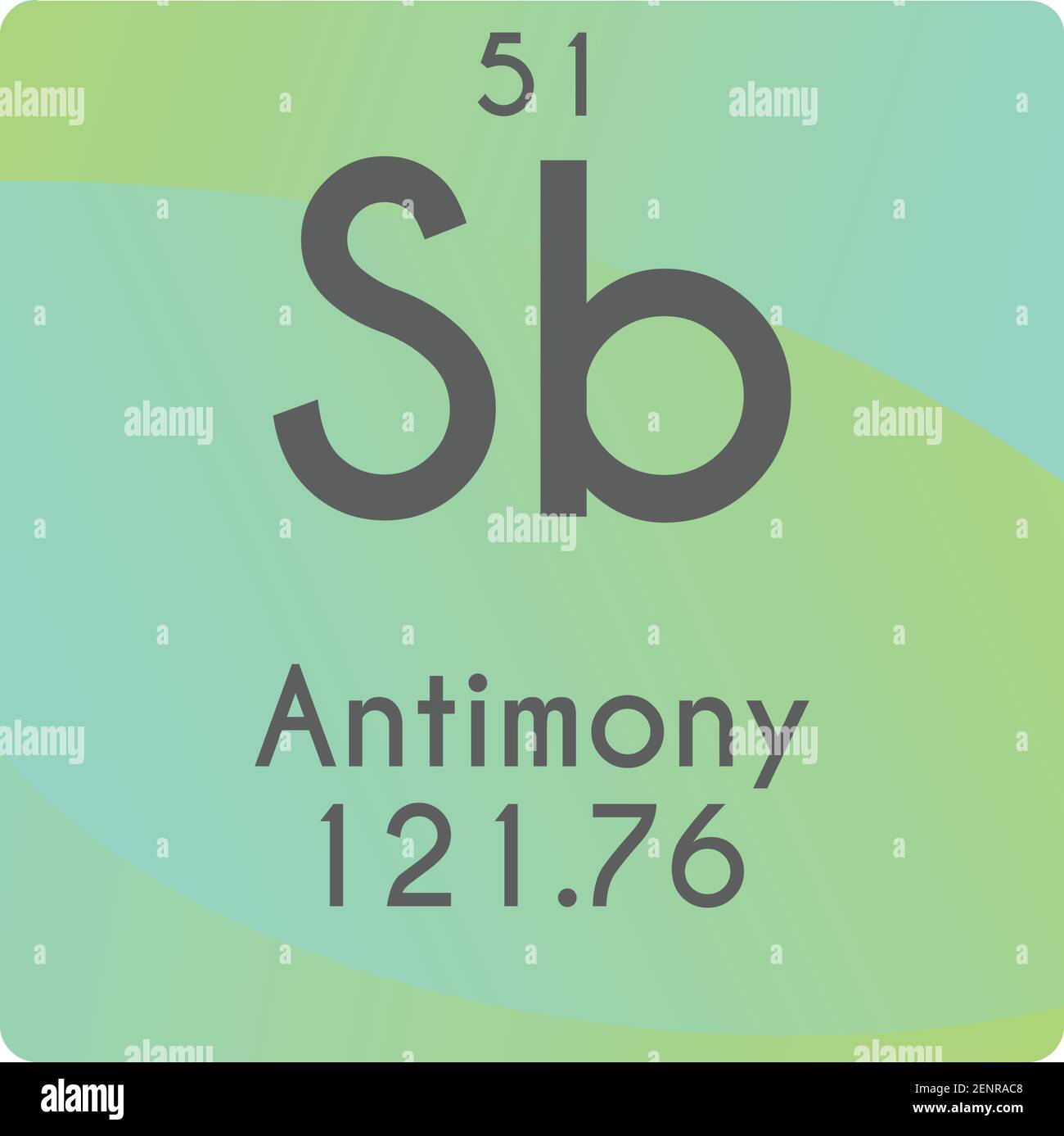 SB Antimony métalloïde diagramme d'illustration du vecteur de l'élément chimique, avec le nombre atomique et la masse. Conception plate à gradient simple pour l'enseignement, le laboratoire, Illustration de Vecteur