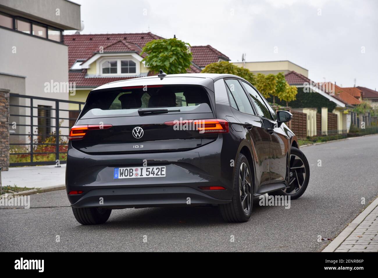 Volkswagen ID.3. Voiture purement électrique. 10-13-2020, Prague, République Tchèque. Banque D'Images