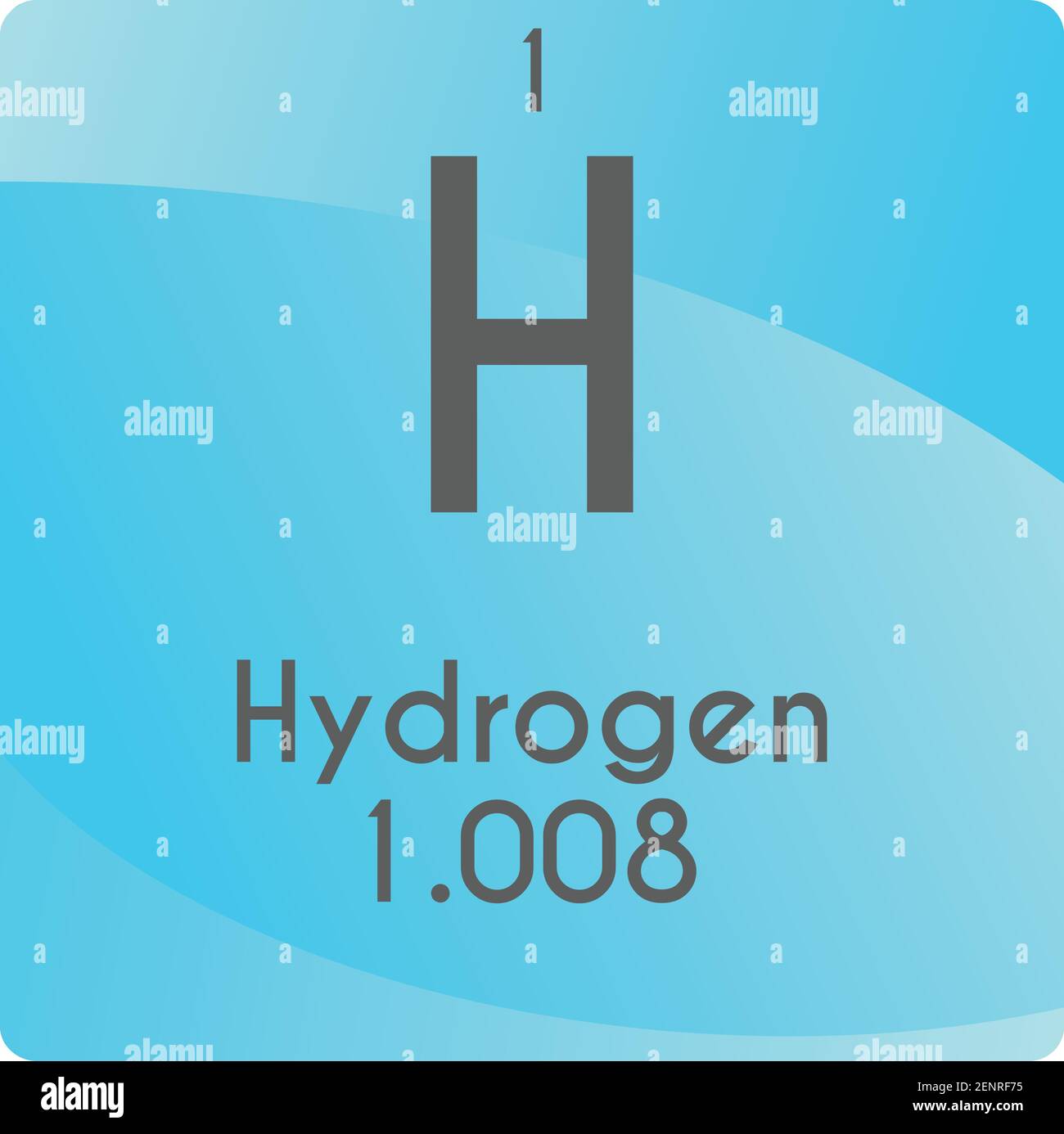 H hydrogène métal non réactif diagramme d'illustration du vecteur d'élément chimique, avec numéro atomique et masse. Conception plate à gradient simple pour l'enseignement Illustration de Vecteur