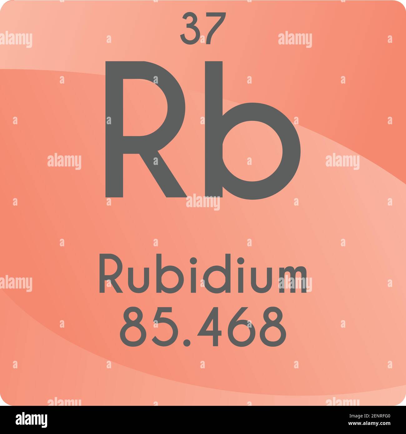 RB Rubidium Alkali métal diagramme d'illustration de vecteur d'élément chimique, avec numéro atomique et masse. Conception plate à gradient simple pour l'enseignement, le laboratoire Illustration de Vecteur