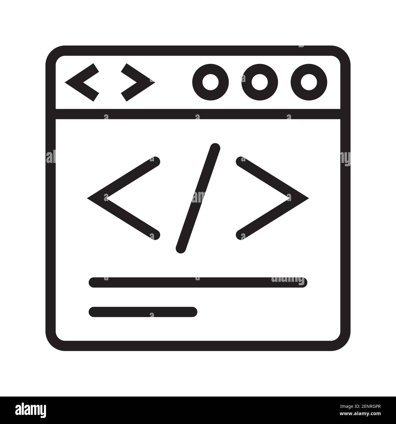 Développement de site Web codage / HTML ligne de codage art vecteur icône Illustration de Vecteur