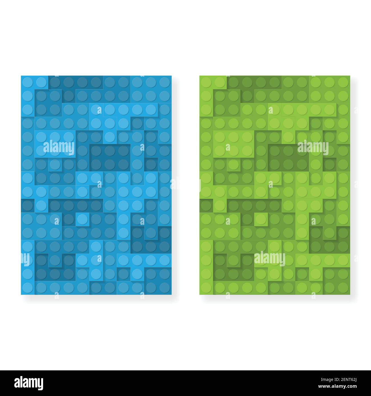 Kit d'interprétation éléments bleu et vert plaque Illustration de Vecteur