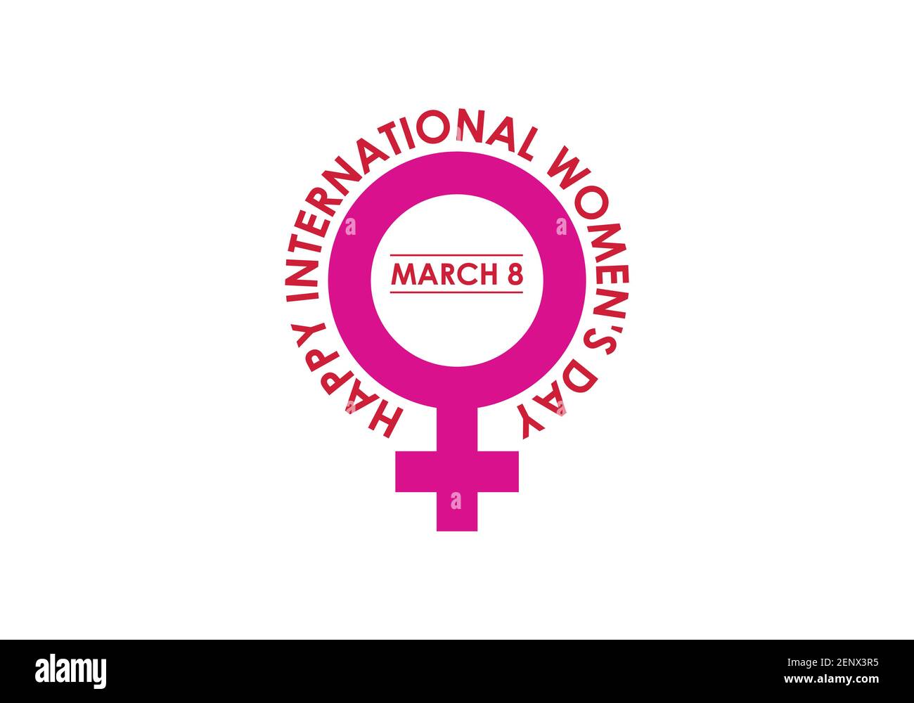 Éléments de conception typographique Happy Women's Day. Icône de la journée internationale de la femme. Symbole de journée des femmes. Illustration de Vecteur