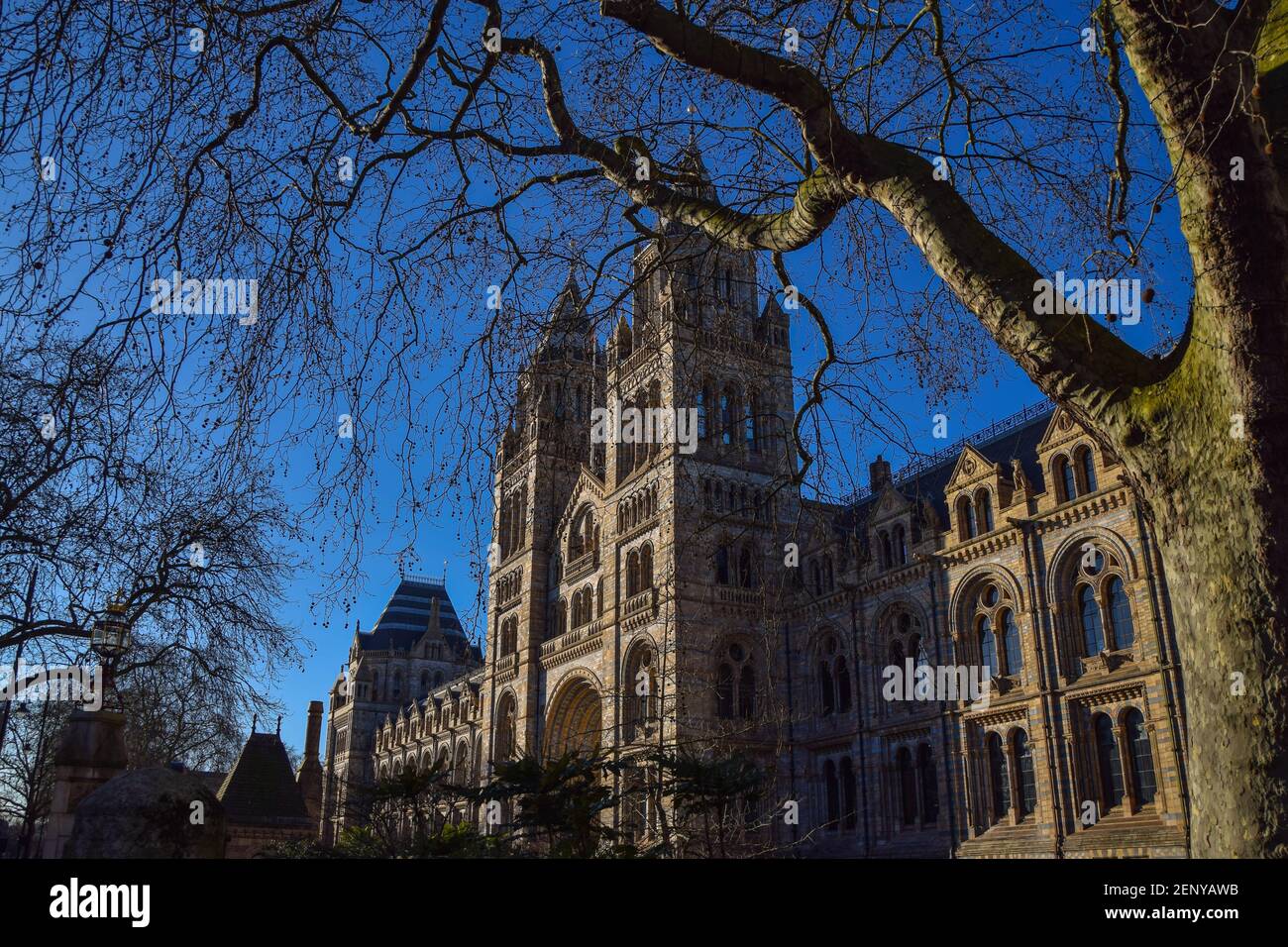 Vue extérieure en journée sur le musée d'histoire naturelle de South Kensington. Londres, Royaume-Uni. Banque D'Images