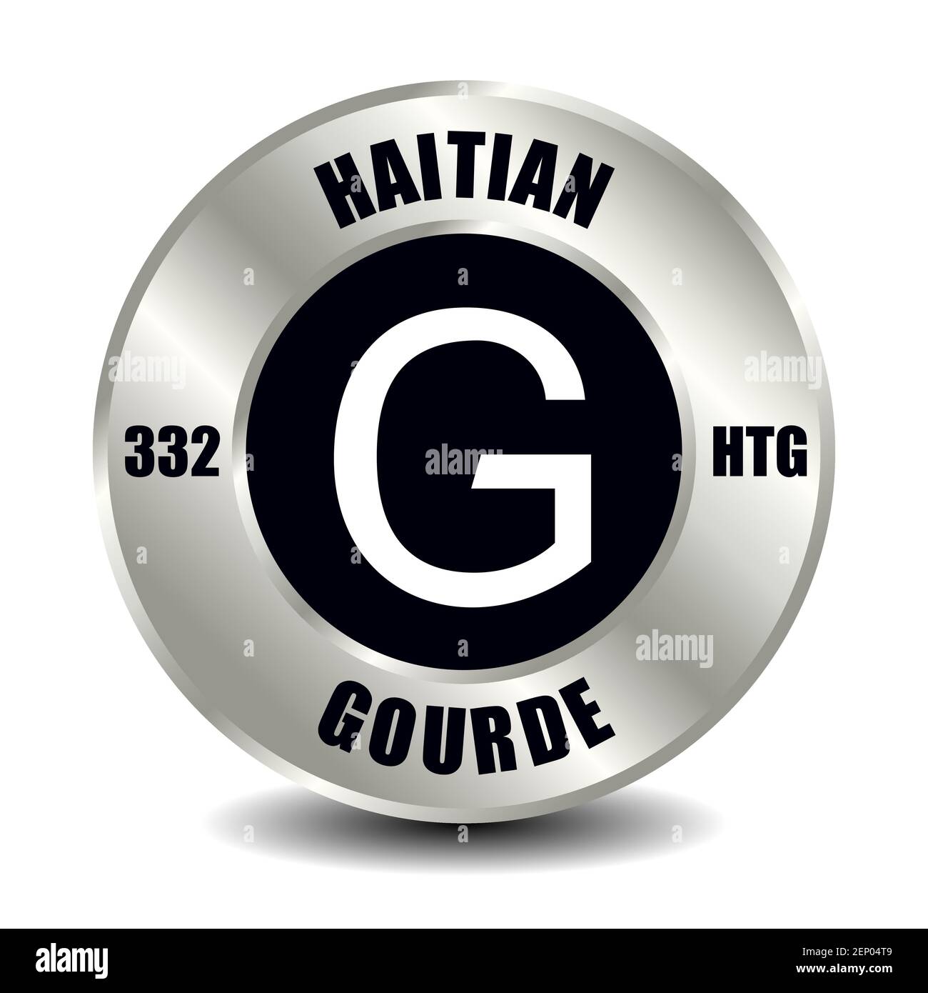 Icône de l'argent d'Haïti isolée sur la pièce de monnaie ronde en