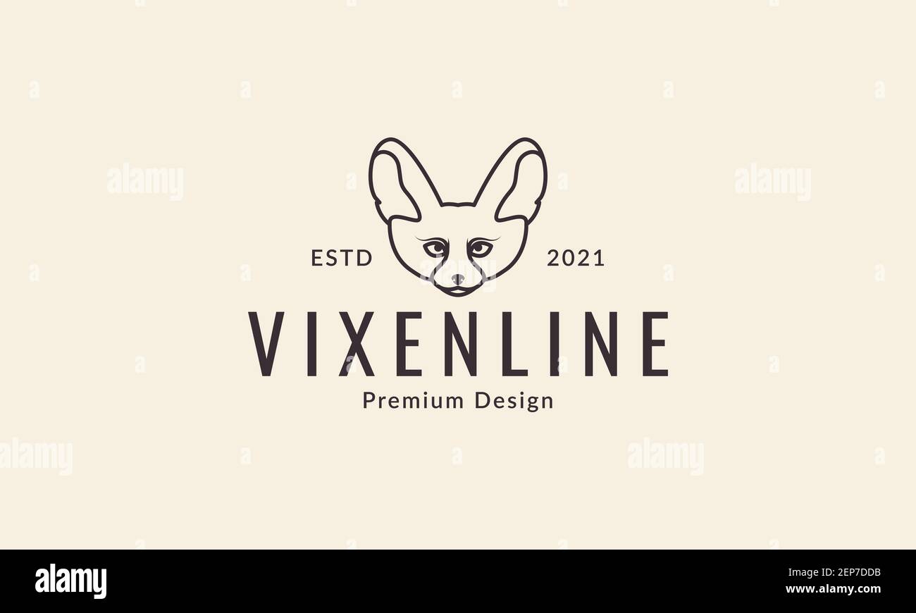 tête d'animal vixen lignes logo design vecteur icône symbole graphique illustration Illustration de Vecteur
