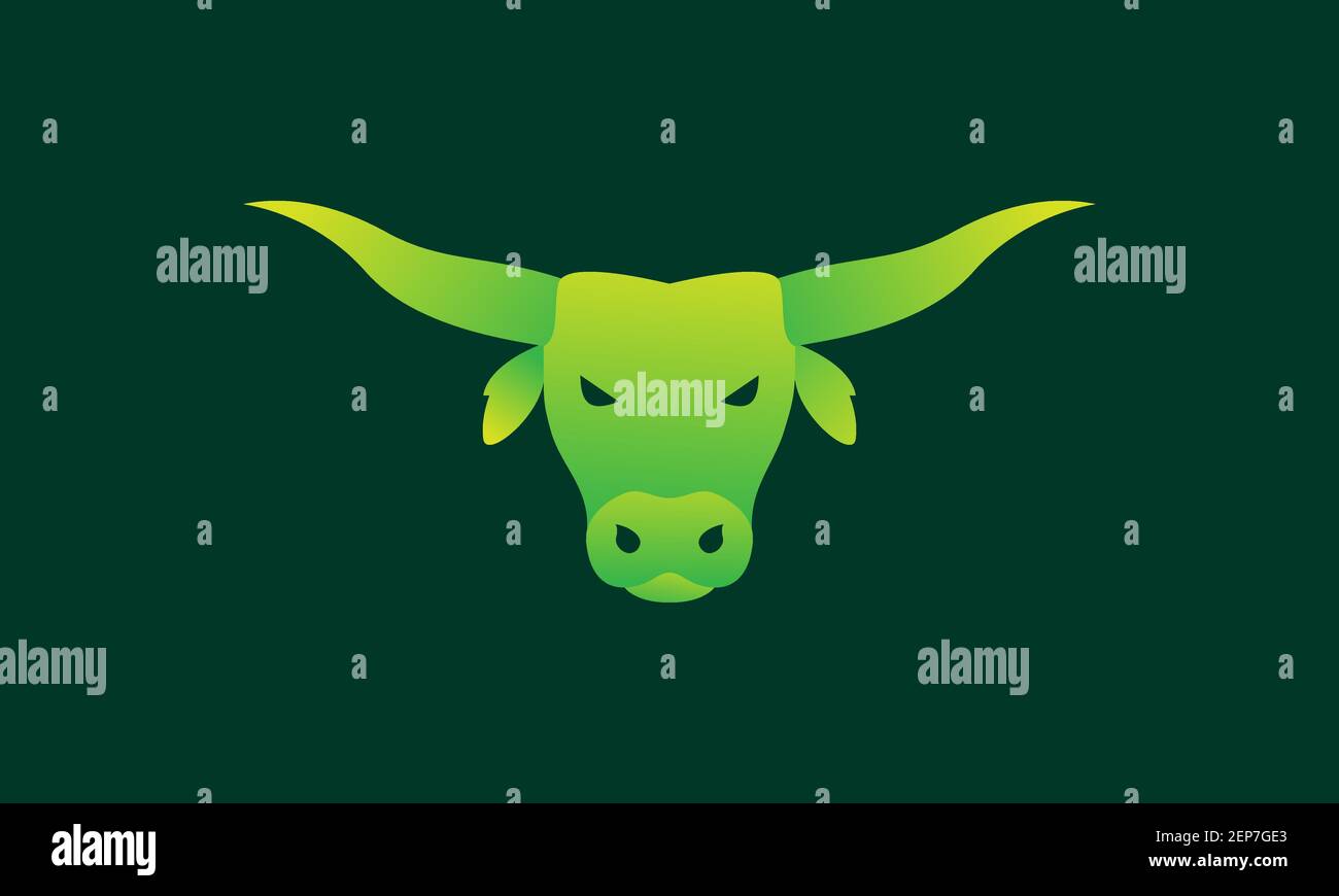 tête de vache abstrait logo vert design vecteur icône symbole graphique illustration Illustration de Vecteur
