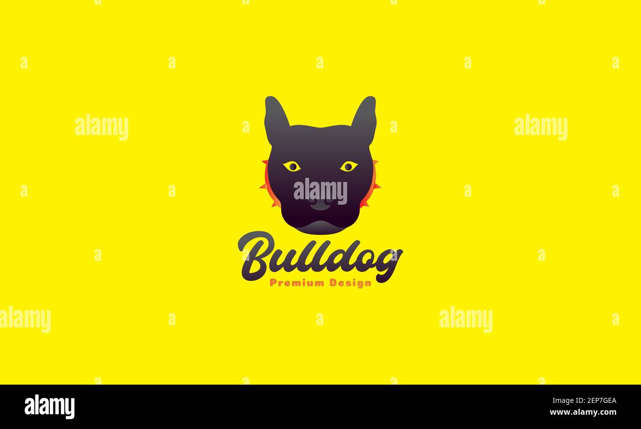 Animaux animaux animaux chien American Pit Bull Terrier tête abstrait noir logo design vecteur icône symbole illustration graphique Illustration de Vecteur