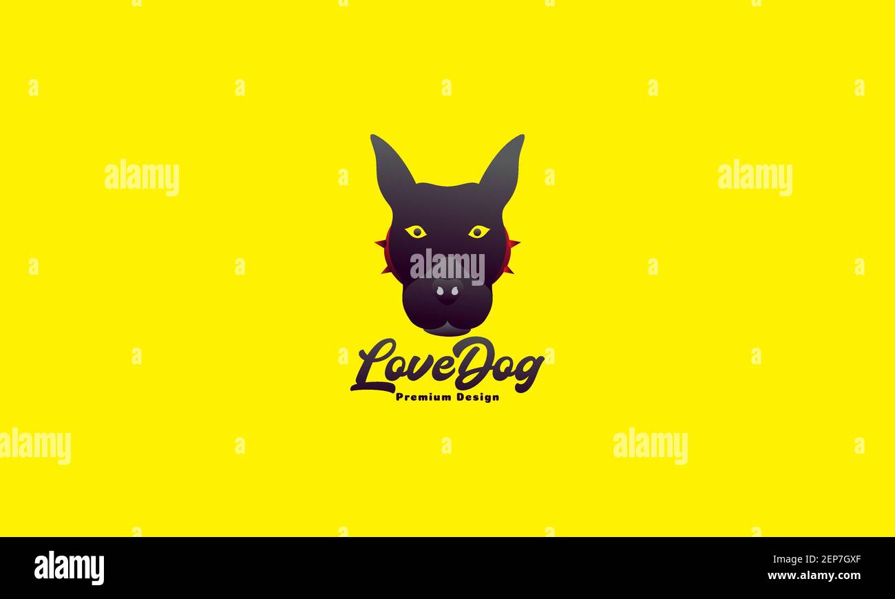 animaux animaux animaux animaux chien américain fosse taureau terier noir résumé tête logo design vecteur icône symbole illustration graphique Illustration de Vecteur