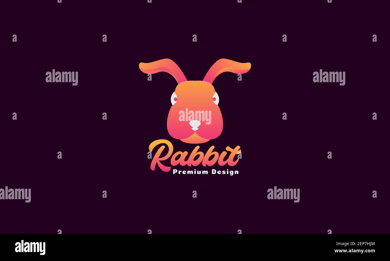 animaux de compagnie abstrait tête de lapin bande dessinée logo mignon dessin vectoriel illustration graphique du symbole d'icône Illustration de Vecteur