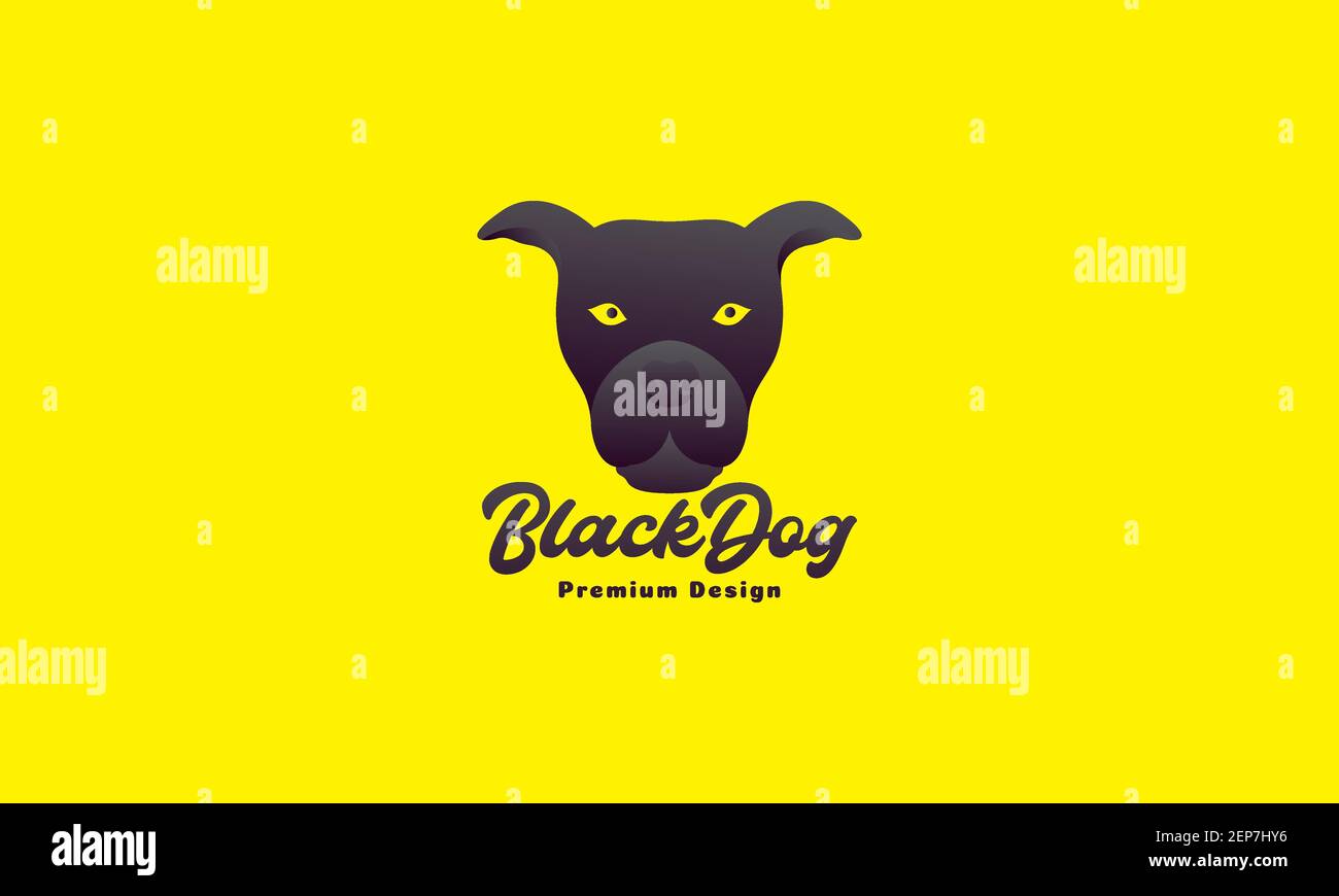 Animaux animaux de compagnie chien américain Staffordshire Terrier tête noir abstrait logo illustration graphique de symbole d'icône de vecteur de conception Illustration de Vecteur
