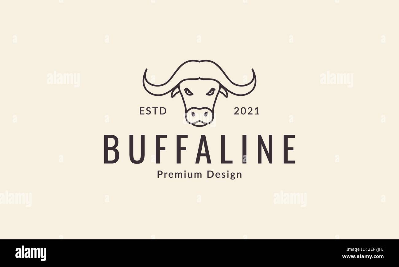 lignes de tête de buffalo simple logo fort design symbole d'icône de vecteur illustration graphique Illustration de Vecteur