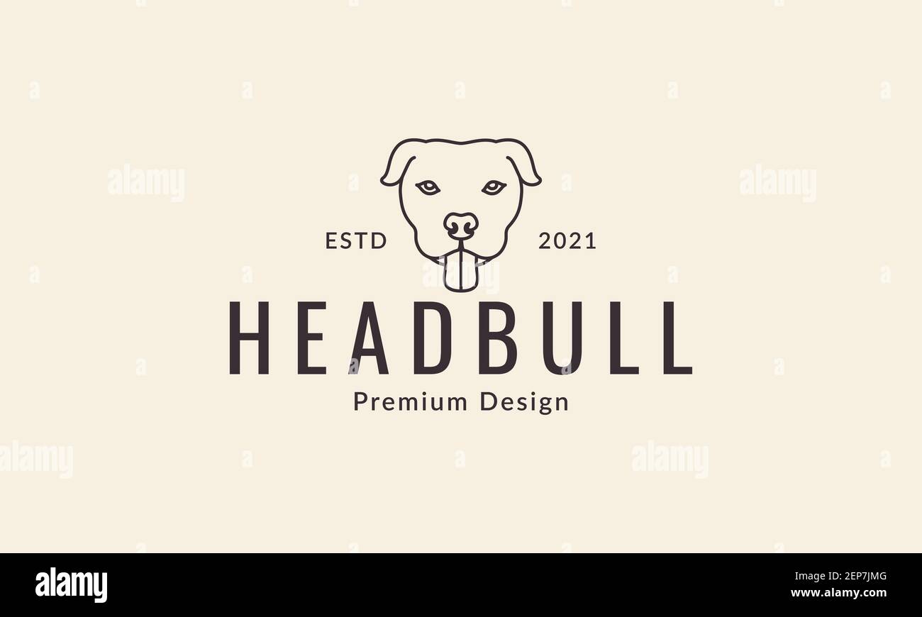Animaux animaux animaux chien American Pit Bull Terrier têtes logo illustration graphique de symbole d'icône de vecteur de conception Illustration de Vecteur