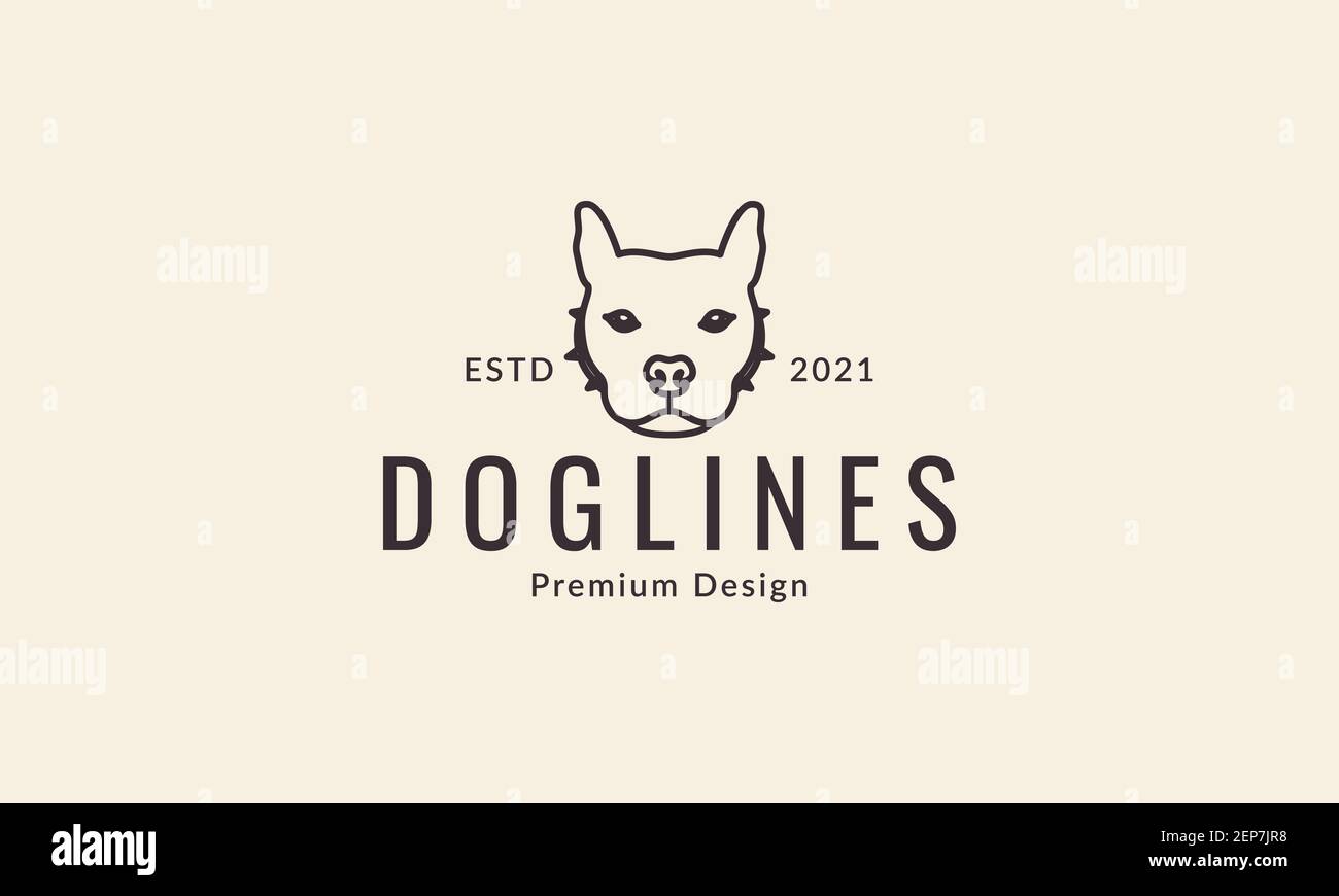 Animaux animaux animaux chien American Pit Bull Terrier têtes logo illustration graphique de symbole d'icône de vecteur de conception Illustration de Vecteur