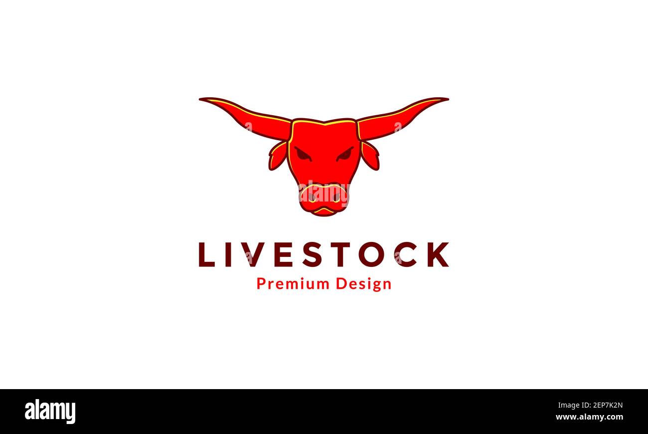 tête de vache coloré simple logo design vecteur icône symbole graphique illustration Illustration de Vecteur