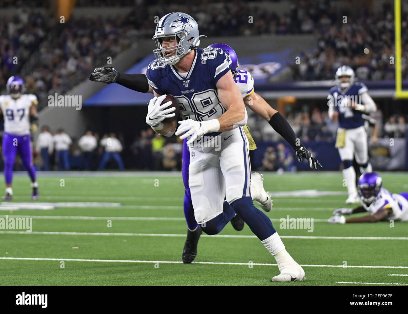 10 novembre 2019 Dallas Cowboys Tight End Blake Jarwin 89 porte le