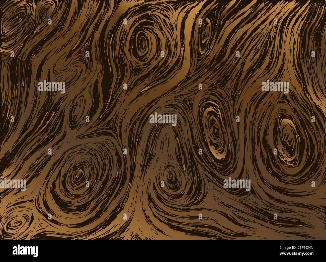 Texture de bois colorée, dégradé brun foncé brun clair. Illustration de la texture vectorielle de l'arbre dessinée à la main. Illustration de Vecteur