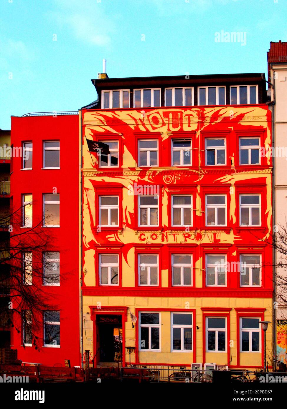 Maison colorée, Hafenstrasse Hambourg, Allemagne Banque D'Images