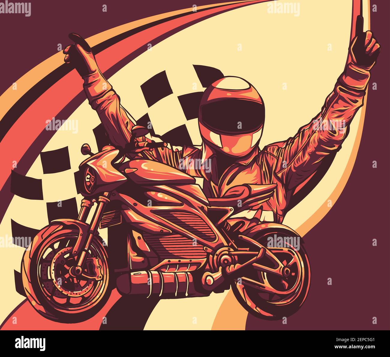 Pilote de moto avec illustration du vecteur du visage Illustration de Vecteur