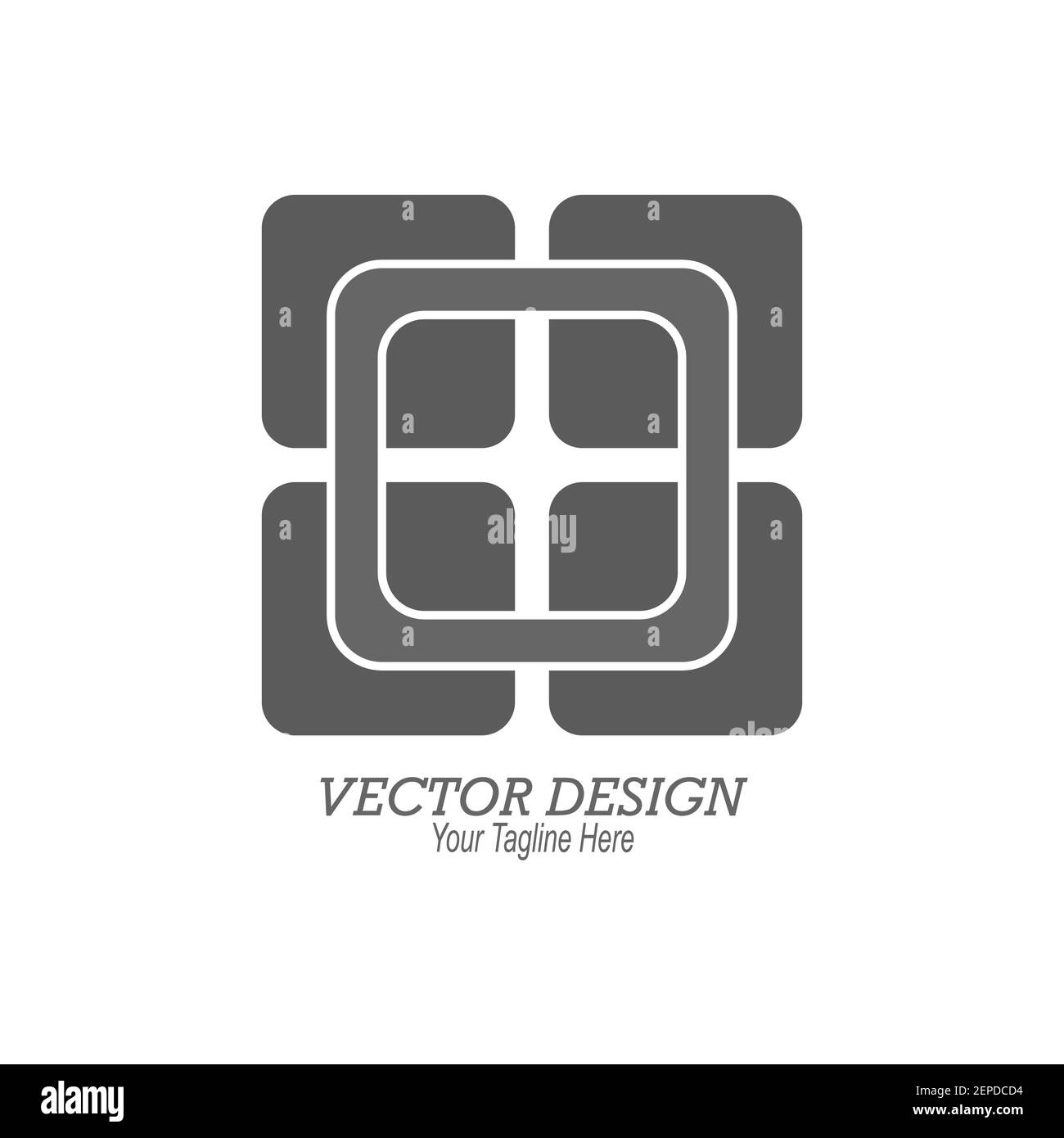 Entrelacement de carrés. Modèle pour logo, autocollant, logo, marque et design créatif. Style plat Illustration de Vecteur