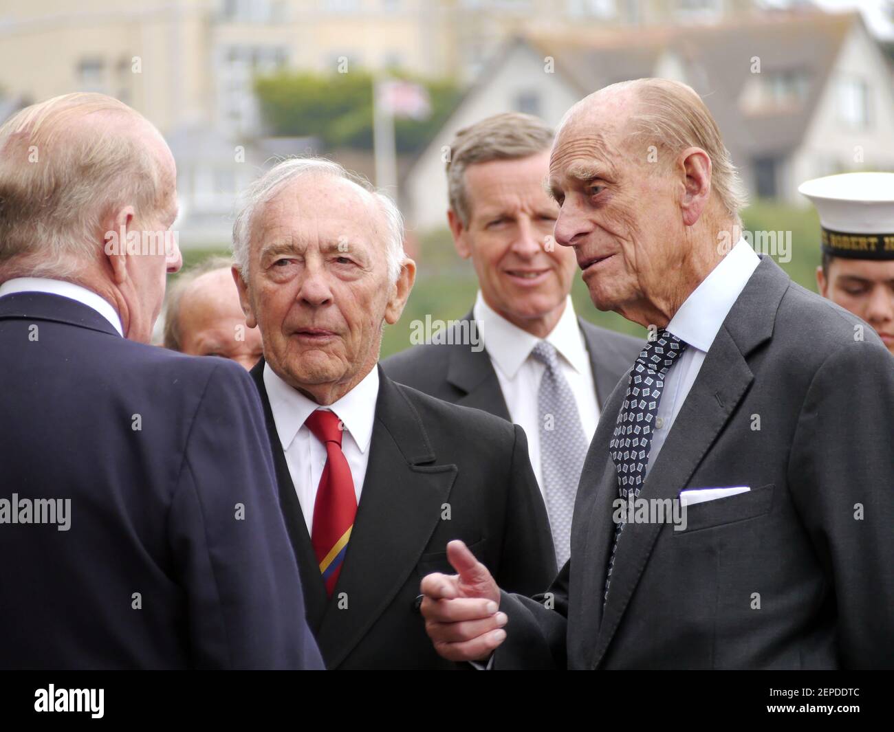 Newquay, Cornwall, Angleterre, 1er juillet 2014. HRH Philip Duke d'Édimbourg ouvre une nouvelle installation de club d'aviron Newquay Harbour, crédit : Robert Taylor/Alay Li Banque D'Images