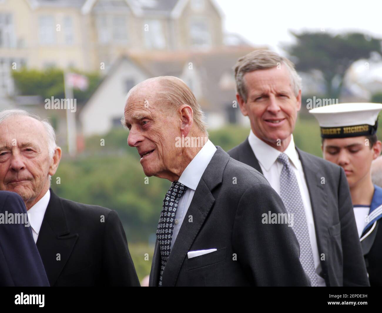 Newquay, Cornwall, Angleterre, 1er juillet 2014. HRH Philip Duke d'Édimbourg ouvre une nouvelle installation de club d'aviron Newquay Harbour, crédit : Robert Taylor/Alay Li Banque D'Images