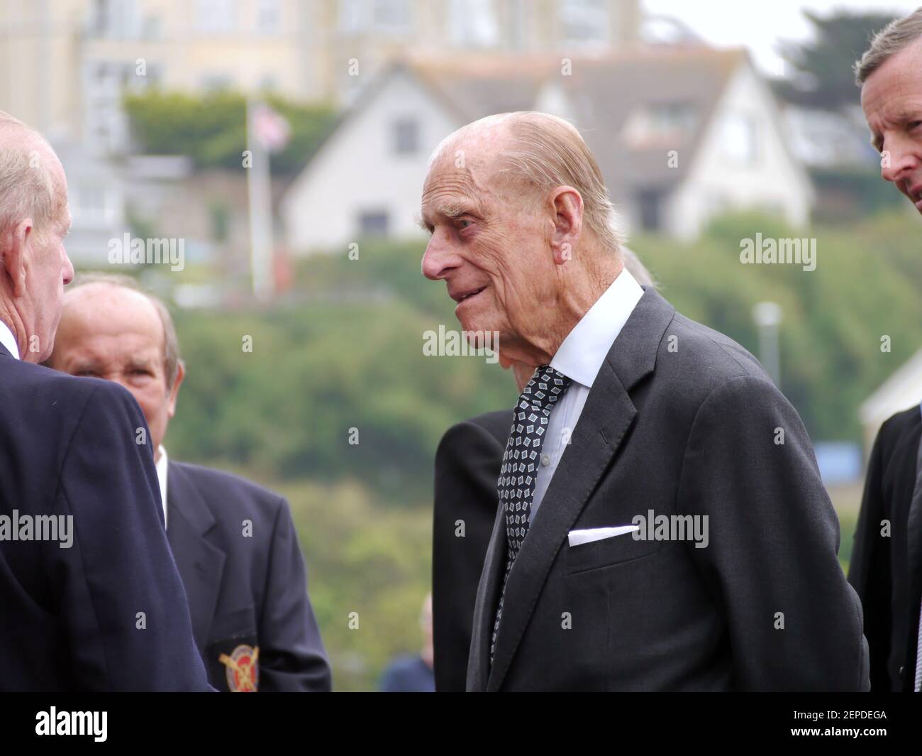 Newquay, Cornwall, Angleterre, 1er juillet 2014. HRH Philip Duke d'Édimbourg ouvre une nouvelle installation de club d'aviron Newquay Harbour, crédit : Robert Taylor/Alay Li Banque D'Images